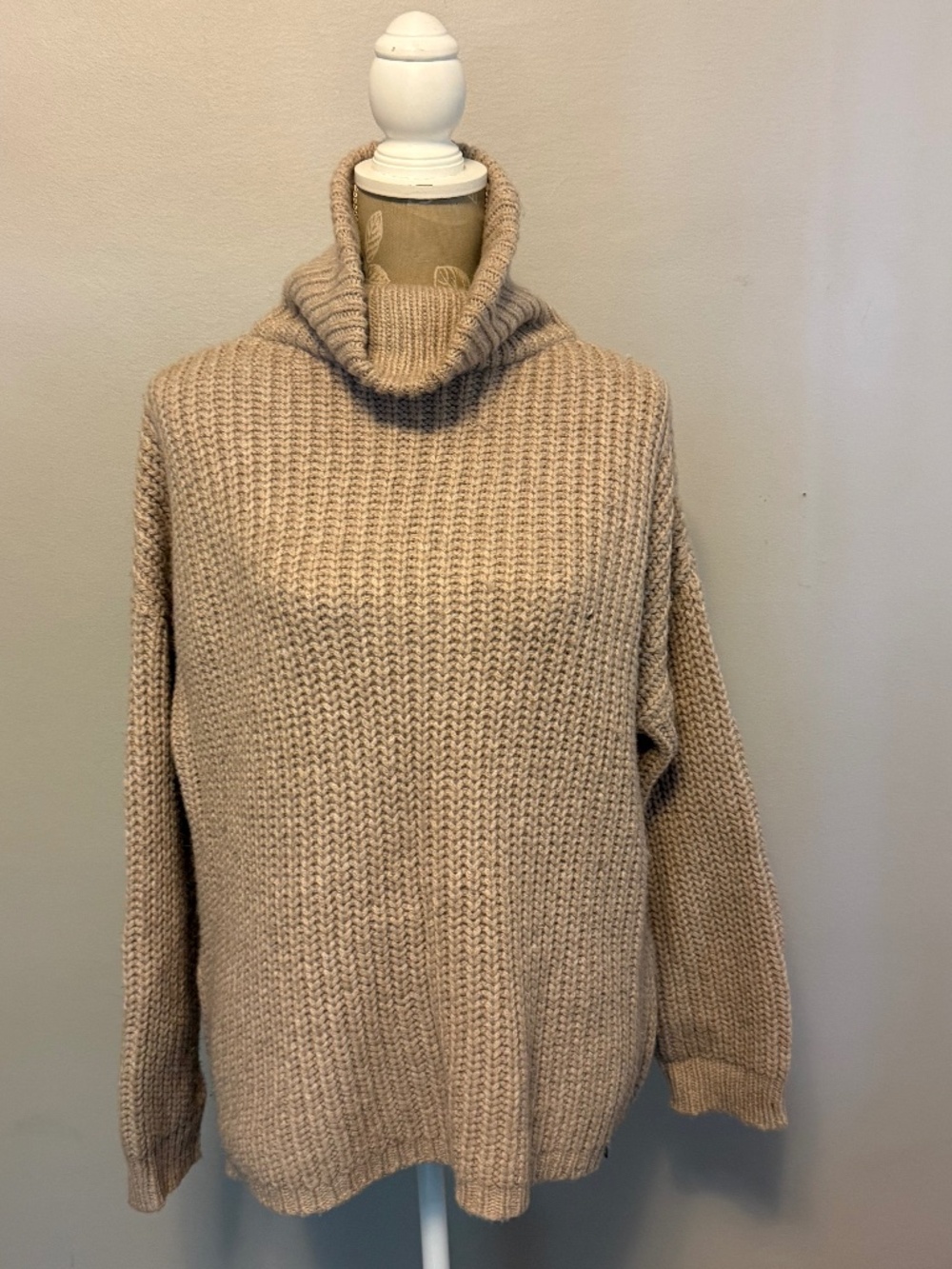 Zadig & Voltaire Shaker Stitch Alpaca Wool Chunky Turtleneck Sweater M